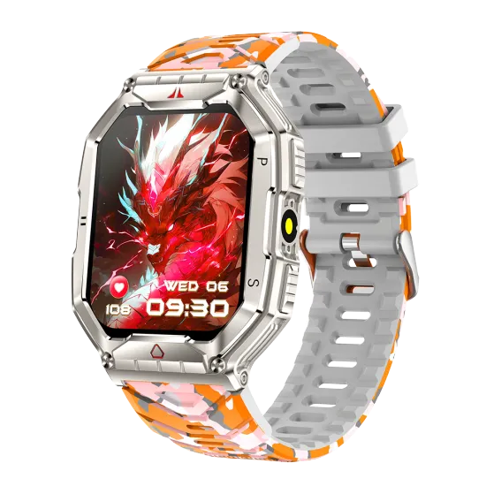 New KR82 1ATM Waterproof Smartwatch with 2.1" AMOLED Screen and AI Voice Assistant