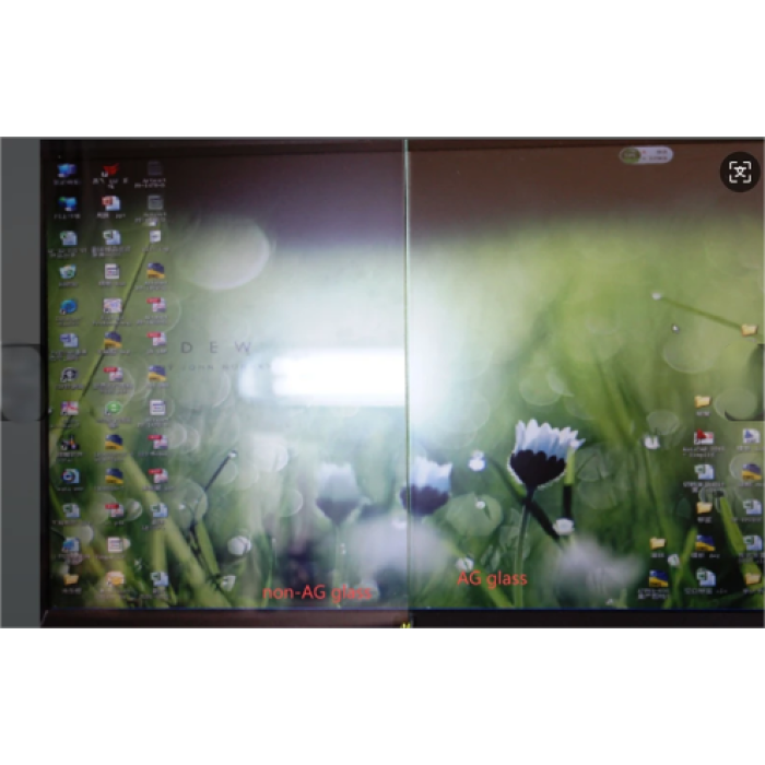 Vidro AG resistente a arranhões para maior visibilidade da tela
