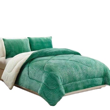Polyester Sherpa Fleece Bedspread Super Soft Quilt Set