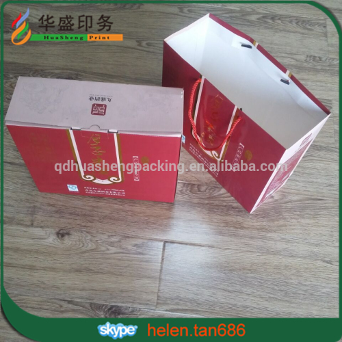 Strong decorative high quality custom corrugated cardboard wine glass carrier box with handles