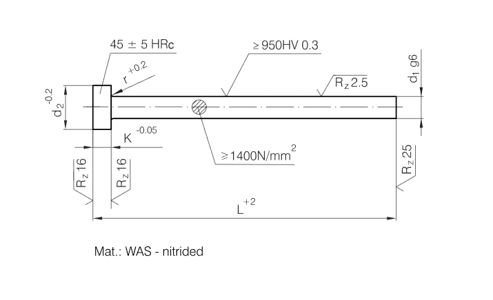 Ejector Pins with Cylindrical Head