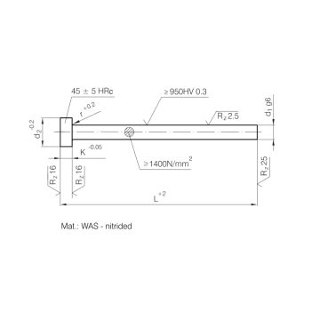 DIN1530 or ISO6751 Ejector Pins with Cylindrical Head