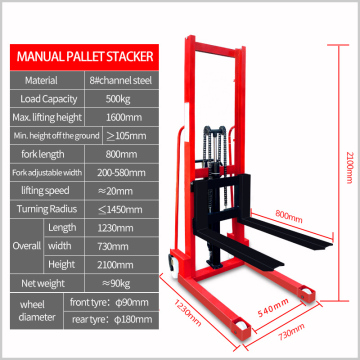 Best Selling Manually Operated Pallet Stacker Truck - Made in China Hot Sale Hand Pallet Stackers