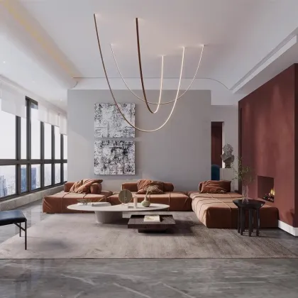 Modern Custom Line Chandelier Pendant Lights for Living Room and Bedroom