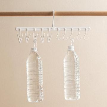 PP Eco-friendly Foldable Clothes Drying Rack with Hooks and Clips