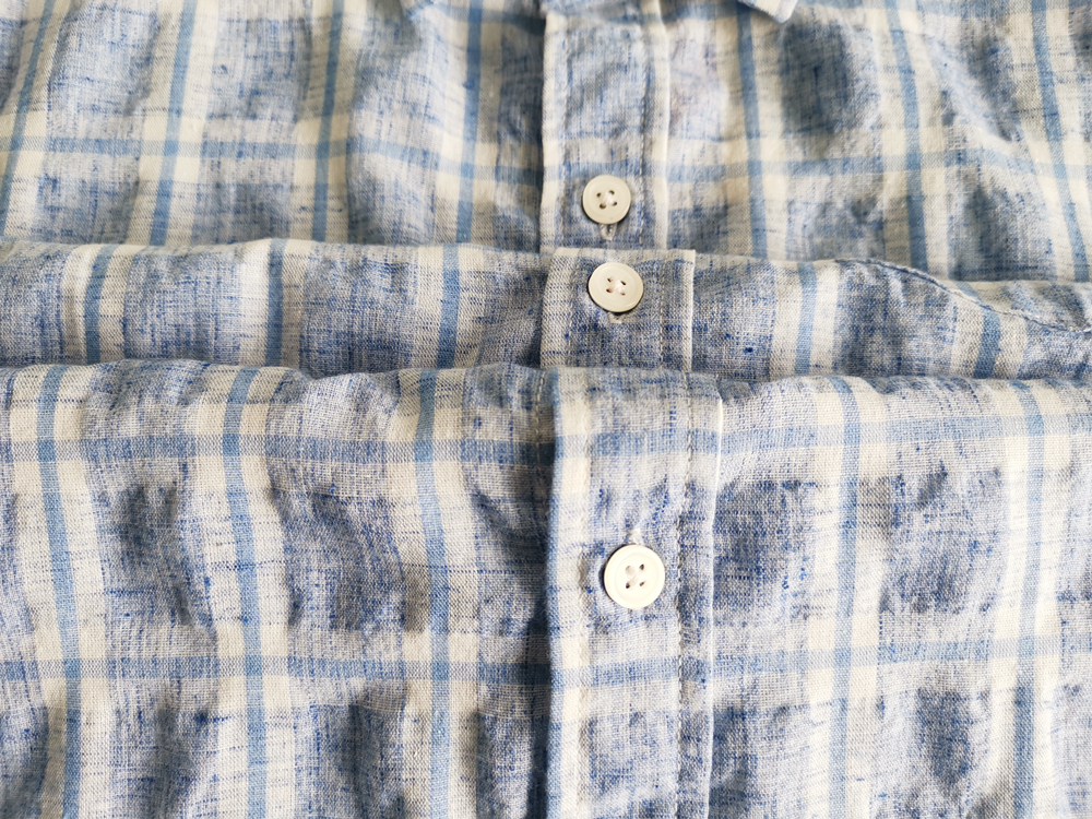 Cotton Y D Crepe Short Shirt Fabric Washed