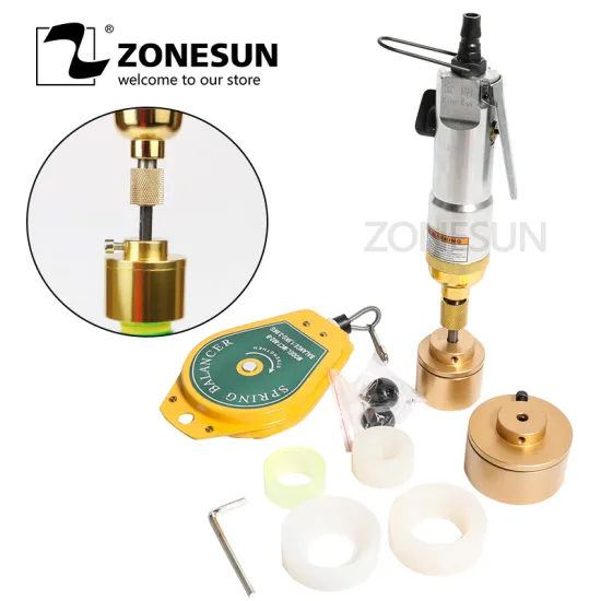 ZONESUN 28-32mm Pneumatic Bottle Capping Machine Screwing Capper Aircrew Driver Capper Tools Plastic Bottle Capping Machine