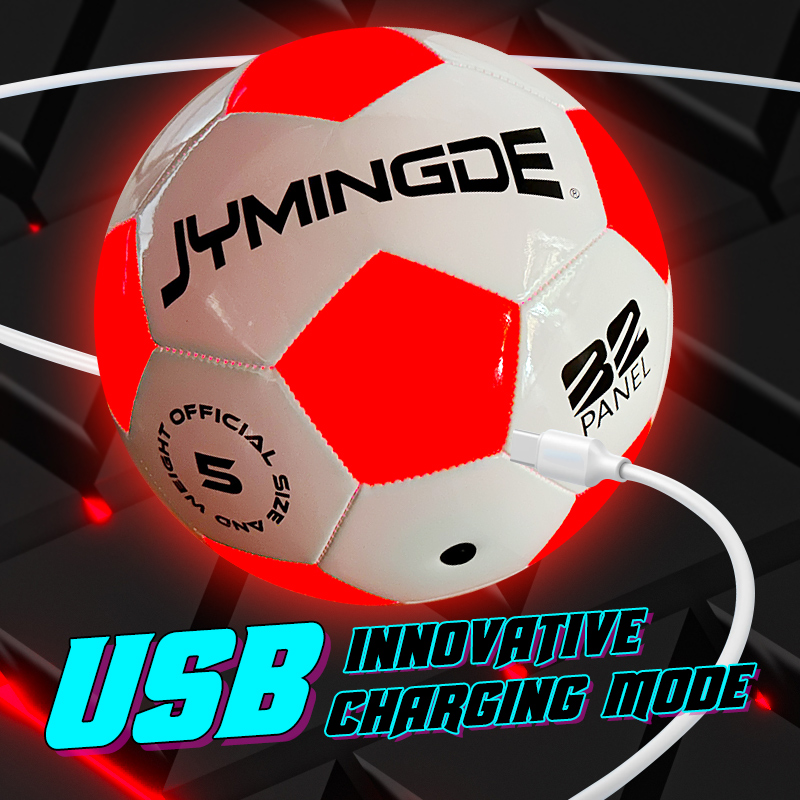 Läder USB -uppladdningsbar glöd i Dark Light Up Soccer Ball Size 4 5 Amazon