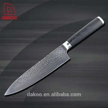 Damascus 8" Chef Knife With #430+Micarta Handle damascus kitchen knife