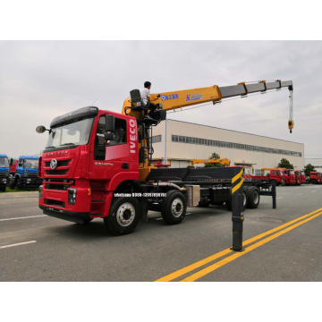 IVECO 8X4 รถบรรทุกติดเครนบูมยืดไสลด์ 16tons