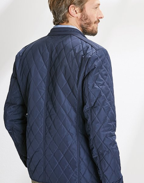 water repellent MEN'S QUILTED JACKET - navy