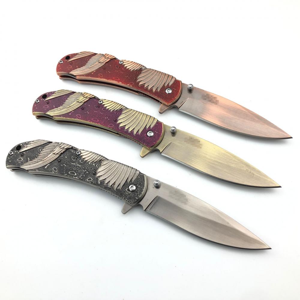 Embossed Flying Eagle Semi Automatic Folding Knife