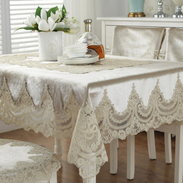 Luxury European Woven Embroidered Polyester Tablecloth & Chair Cover Factory Designs for Weddings and Events