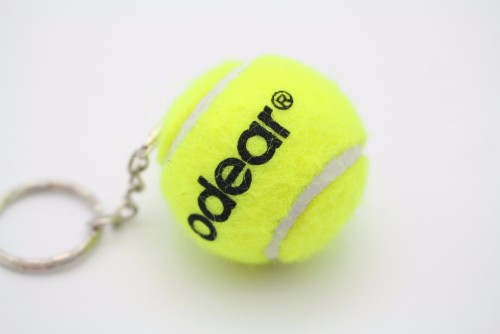 Factory direct hot selling 40mm tennis ball keychain