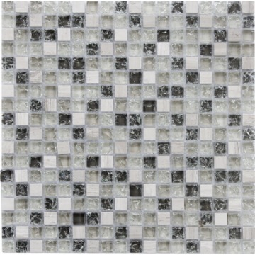 Mosaico in marmo mix di vetro incrinato