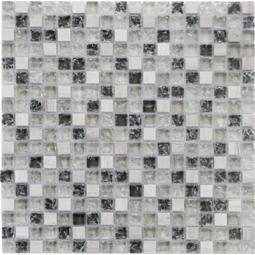 Mosaico in marmo mix di vetro incrinato