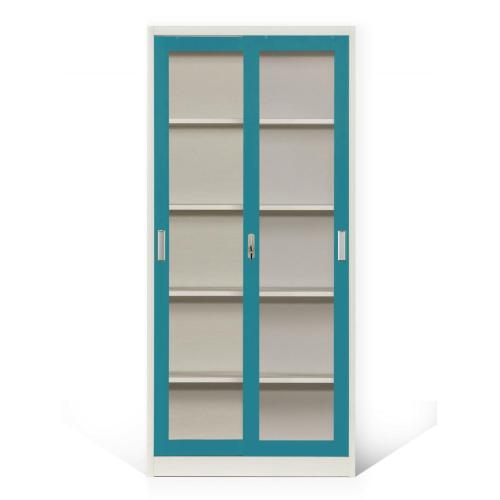Модный стеклянный раздвижной дверной металлический картотечный шкаф