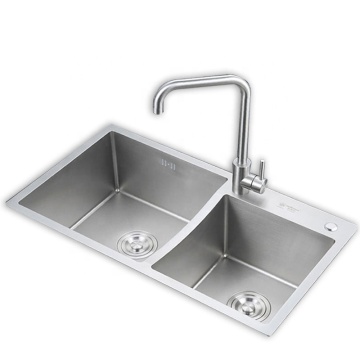 High-Quality Dark Grey Stainless Steel Double Bowl Kitchen Sink