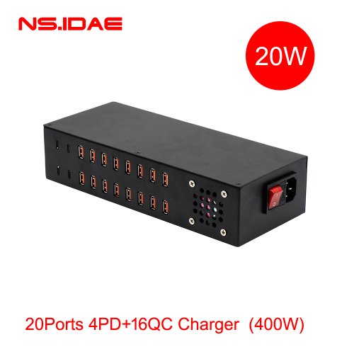 20-порт 4PD+16QC Зарядное устройство 400 Вт