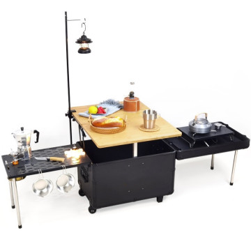 Portable Aluminum Mobile Kitchen Car for Camping and Picnics - 11kg