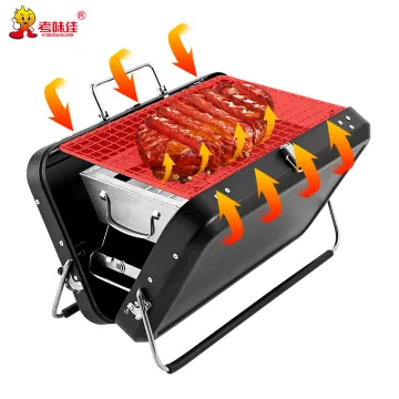Barbecue Grill Charcoal Shish Kebab Grill Stainless Steel Camping Grill For Outdoor Picnic Patio Backyard & Camping