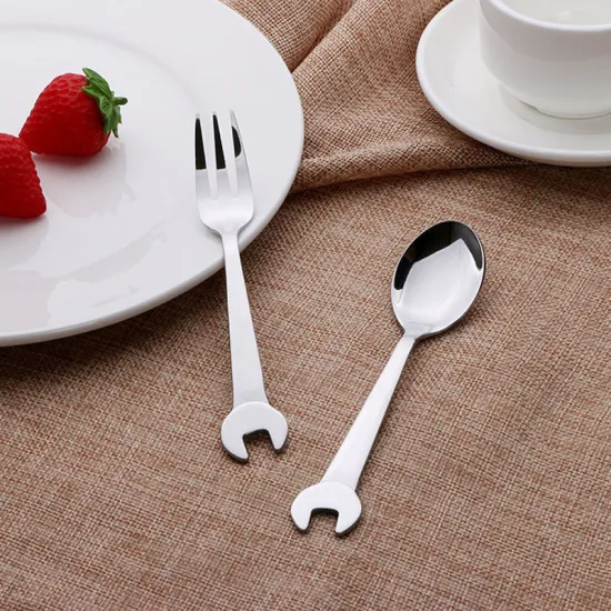 Silver Stainless Steel Flatware Set for Coffee