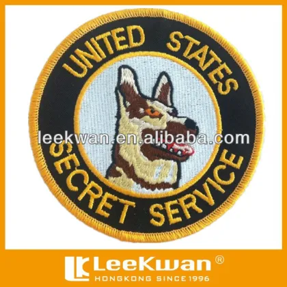 embroidery secret service logo patch,custom secret service for dog patch
