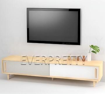 Modern Wooden TV Stand with Sided Storage Cabinet for Stylish and Organized Living Room Entertainment