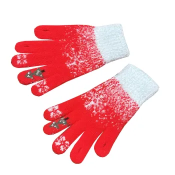 Winter Warm Knitted Wool Anti-Freezing Touch Screen Gloves - Red