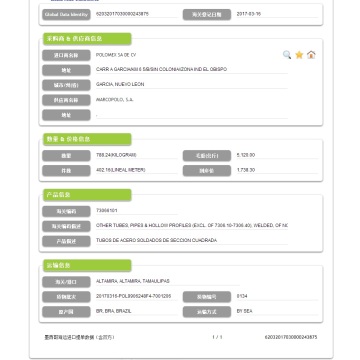 멕시코 수입업체 관세 데이터