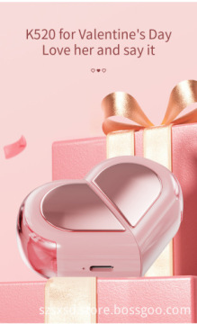 K520 Wireless In-Ear Gaming Headphones: Heart-Shaped Earbuds with 5.3 Hi-Fi Sound and Water-Proof Mic