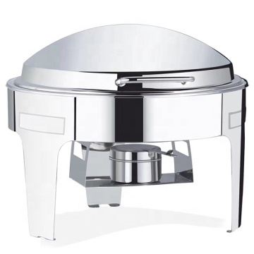 Newbel Circular Hydraulic Buffet Stove with Gold Legs and Visible Cover, 8L