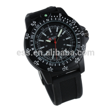 New Swiss Design Mens Black Dial Military Functional Bezel Military Wrist Watch MR063