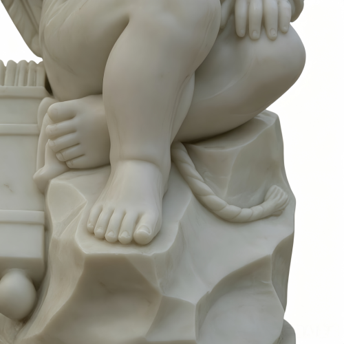 Timeless Handmade Marble Cupid Statue for Lawn Decoration