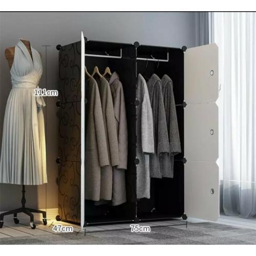 Support de stockage d&#39;assemblage de garde-robe en plastique en acier inoxydable