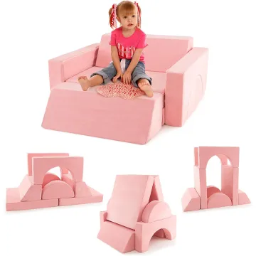 Convertible Toddler Playroom Couch: A 8-Piece Kids' Modular Play Sofa with Detachable Cover