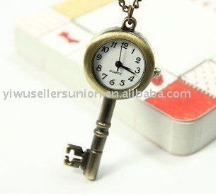 new arrival copper coated key pocket watch necklace/gift/pendent watch