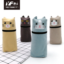 Three-dimenssional cute cat canvas pencil case