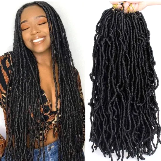 36 inch Black Soft  Long Goddess Braiding Dreadlocks For Black Women Nu Locs Crochet Braid Hair Synthetic Faux Locs Extension