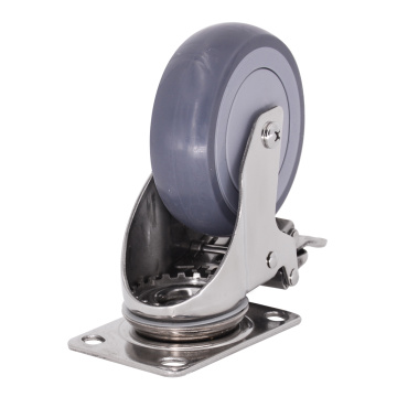 Thép không gỉ 5 inch Caster với phanh