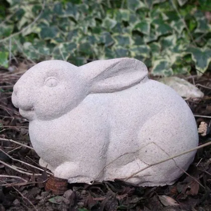 Outdoor Garden white marble bunny stone rabbit statue
