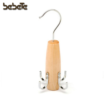 Wooden Shoe Hanger with 4 Hooks