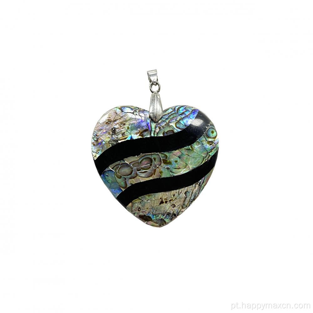 Pingentes de abalone da concha de coração artesanal para fabricação de jóias