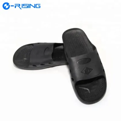 E-RISING Black ESD Cleanroom Antistatic SPU Slippers