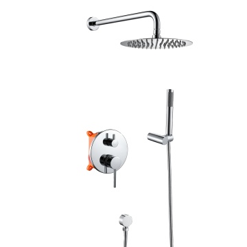 In-Wall Brass Rainfall Shower Faucet Set - Bathroom Concealed Shower System