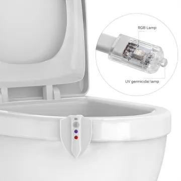 Motion Sensor LED Night Light for Toilet - UV Activated Smart Bathroom Light