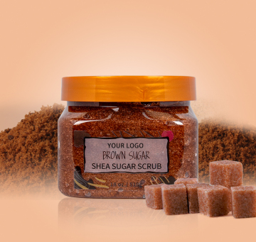 Scrub per corpo dello zucchero a pezzi di sale marrone naturale