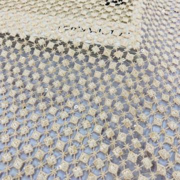 3MM Transparent Sequin Chemical Lace Embroidery Fabric