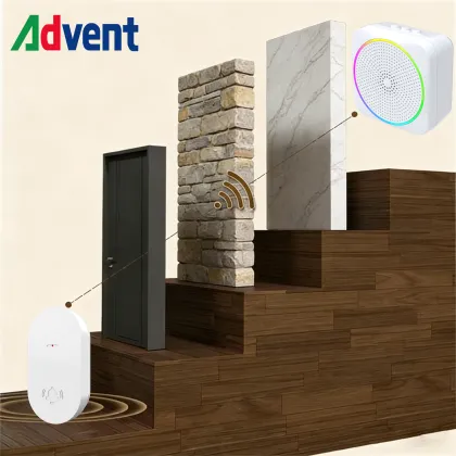 Battery-Powered Doorbell with Led Flash Lighting