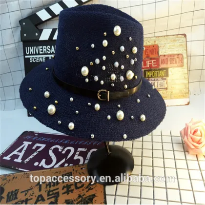 New Spring Pearl Apron Bowler Hats Travel Sun Hat For Women